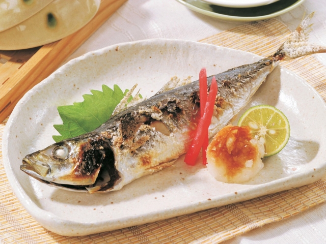 だしぽん醤油アジの塩焼き
