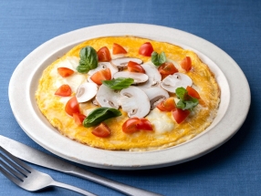 Open-faced Omelette with Tomatoes and Basil