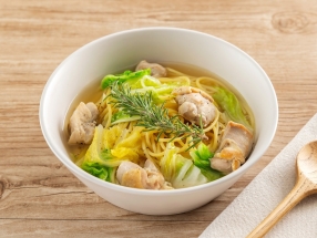 Pasta Soup with Chicken and Hakusai